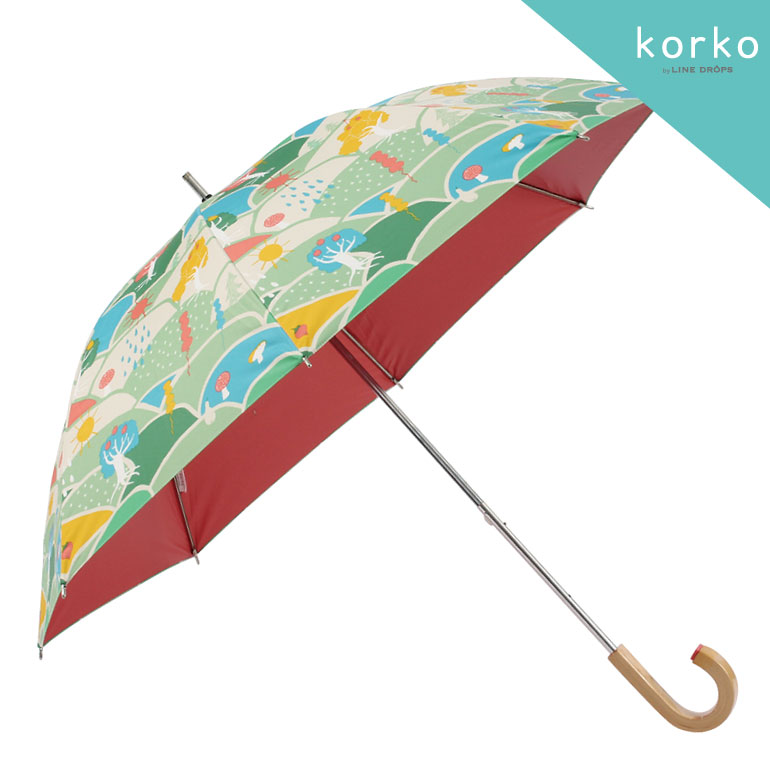 korko ショートスライド式（長傘）晴雨兼用日傘
