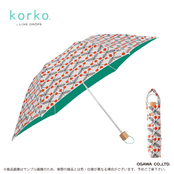 【korko】　クイックオープン折りたたみ晴雨兼用日傘