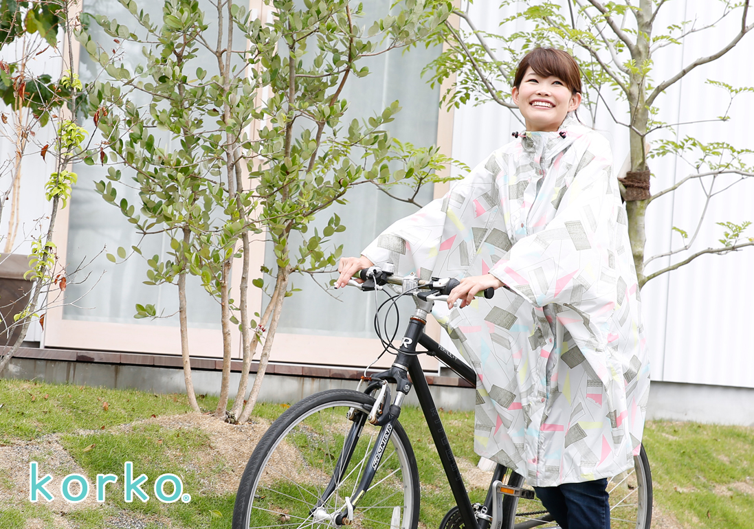 【korko】サイクリング レインポンチョ